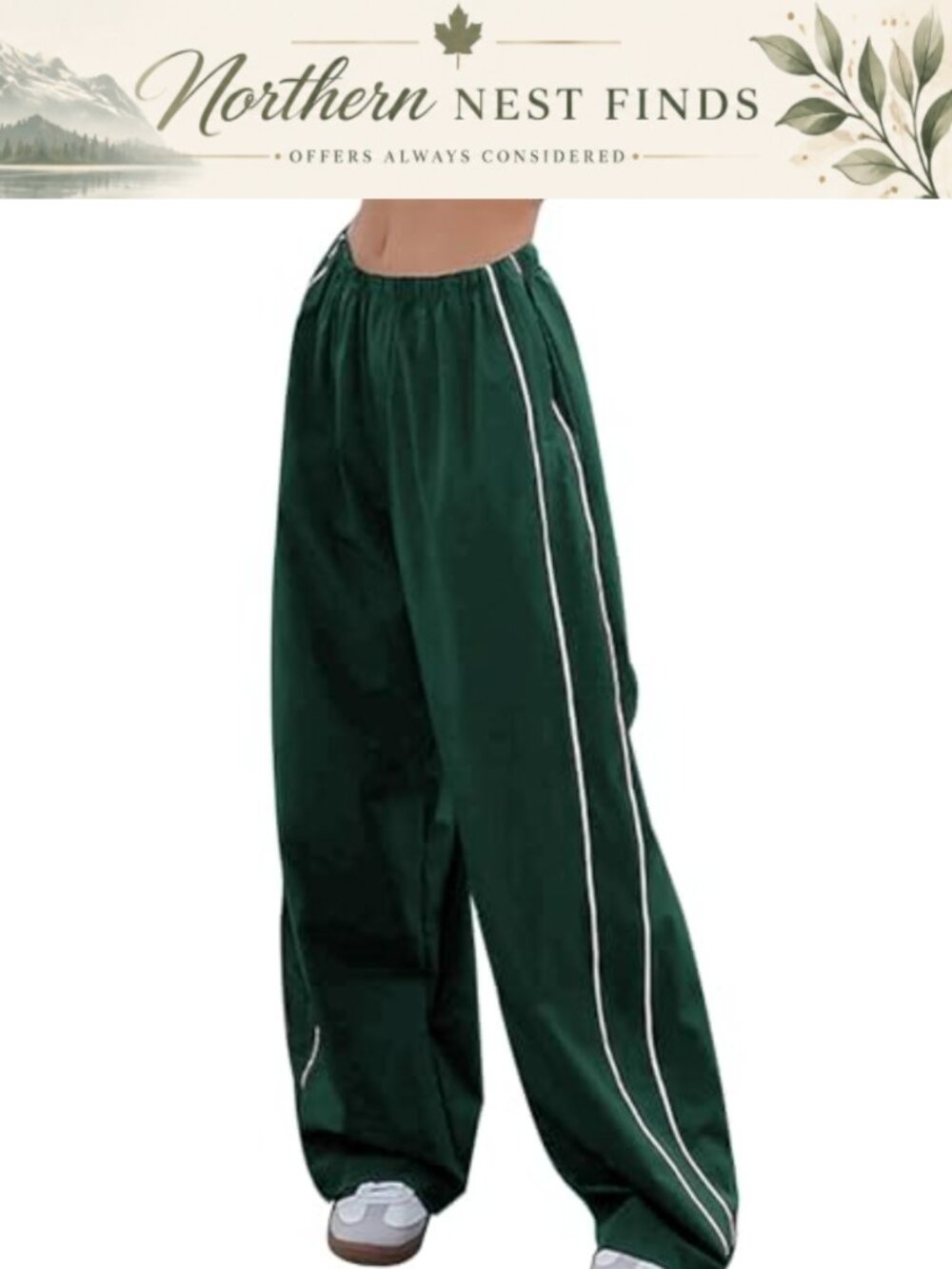 Women's Parachute Pants Y2K Track Pants Wide Leg Sweatpants Baggy